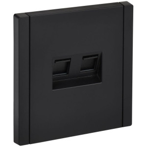 FORTE&PIANO Розетка двойная RJ11+RJ45 кат.5E FP135 черный IEK FP-KT20-O-1-K02