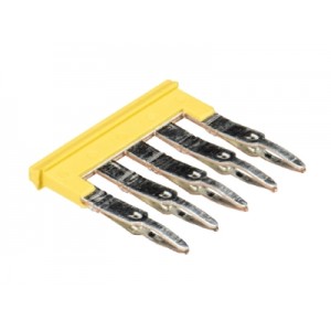 Соединительная перемычка IVB WKMF 2,5- 5, Соединительная перемычка, 5 полюсов, изолированная, вилочная, для клемм: WKMF 2,5/15 цвет: желтый