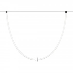 Светильник MAG-FLEX-TUBE-ELASTIC-L5000-70W Day4000 (BK, 360 deg, 48V) 035385, Светильник гибкий для магнитных треков серии FLEX. Мощность 70 Вт, св. поток 4700 лм, 67 лм/Вт, дневной 4000 K, CRI>90, угол 360°, напряжение питания 48 В. Матовый белый фигурный корпус из силикона. Размер: диаметр 30 мм, длина 5000 мм. Монтаж на магнитны