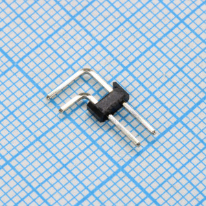 DS1022-2X1RF11-B, Соединитель штыревой, вилка на плату двухрядная угловая 2pin(2x1), шаг 2.54мм