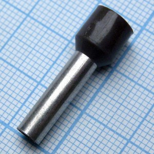 HE 10-12  Black, наконечник кабельный торцевой трубчатый с изоляцией, L=21.5/12мм, сеч. пров. 10мм2