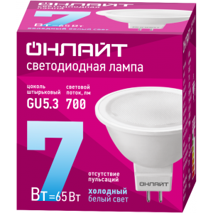 Лампа светодиодная 61 134 OLL-MR16-7-230-6.5K-GU5.3 7Вт 61134