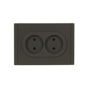 FORTE&PIANO Розетка 2-местная без заземления с защитными шторками безвинтовое крепление 10А FP325 серый IEK FP-R23-10-1-K03