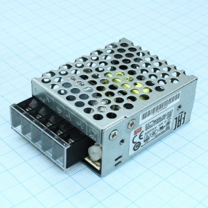 RS-15-3.3, AC-DC, 15Вт, выход 3.3В/3A, рег. вых 2.9…3.6 В , вход 88…264В AC, 47…63Гц / 125…373 В DC,  изоляция 3000В AC, в кожухе 62,5х51х28мм, -20…+70°С