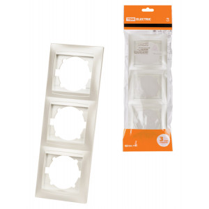 Рамка 3-х постовая вертикальная перламутр "Лама" SQ1815-0834