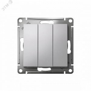 Выключатель 3-кл. СП AtlasDesign 10А IP20 (сх. 1+1+1) 10AX механизм алюм. SE ATN000331