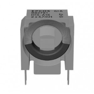 B82791H0015A016, Синфазный дроссель двухобмоточный 4700мкГн 10кГц 0.1A 0.85Ом монтаж в отверстие лоток