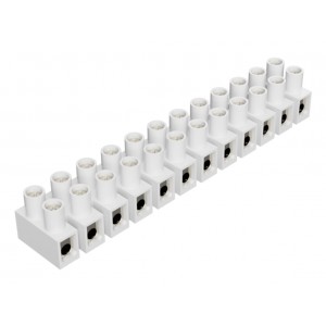 Клеммная колодка 10E, Клеммные колодки, Тип 10 E, 12 полюсов, делимые, без защиты провода, номинальное сечение провода: 6 мм кв., номинальные характеристики: 500 V; 32 A; серия Appliance
