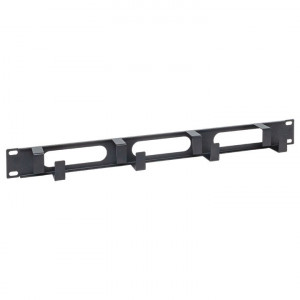 Кабельный органайзер TERACOM 1U 4 кольца с окнами металлический ч-рный [TRC-1CO-4R-M-BK]