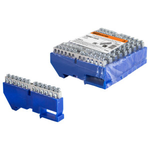 Шина "N" нулевая с изолятором на DIN-рейку 6x9мм стойка бол. 12 групп никелированная SQ0801-0329