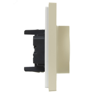 FORTE&PIANO Розетка 2-местная с заземлением с защитными шторками безвинтовое крепление 16А FP423 ваниль IEK FP-R24-16-1-K10
