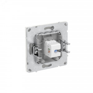 Компьютерная розетка RJ-45 без шторки, кат.5е одинарная, KANT, белый песок 7010663