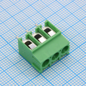 GT302-5.0-03P-14-00, Винтовой клеммный блок с защитой провода, 3 контакта. Серия GT302-5.0