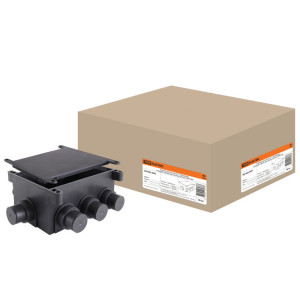 Коробка распаячная СП 118х76х60мм, 8 вводов, черная, для заливки в бетон, IP44 TDM (кр.60шт) [SQ1402-9501]
