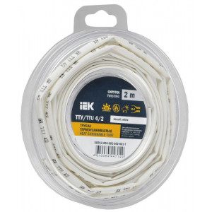 Трубка термоусадочная ТТУ нг-LS 4/2 бел. (уп.2м) UDR12-004-002-002-K01-T