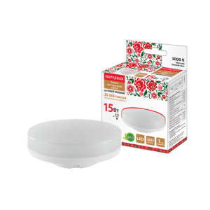 Лампа светодиодная GX53-15 Вт-230 В-3000 К-Э, h=26 мм, Народная SQ0340-1574