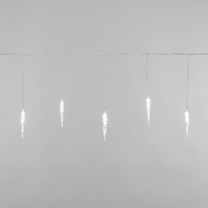 Гирлянда светодиодная "Айсикл" (бахрома) "Сосульки" 1.5х0.25м 10LED бел. 0.51Вт IP20 провод прозр. 303-068
