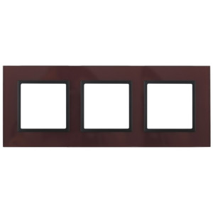 14-5103-25 Рамка на 3 поста, стекло, Elegance, бордо+антр (5/25/900) Б0034515