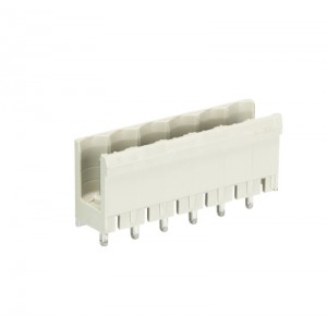 Вилка Wiecon 8213 S / 6 G OB GR OF, Вилочный разъем, вертикальный, на плату, шаг: 5.08 мм, 6 полюсов, фиксация на плате пайкой, исполнение: без маркировки, без боковых стенок, 400V, 12А, цвет: серый