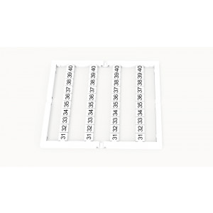 Маркировка (в кассетах) ZW5-40P-19-21Z(H), Кассета с маркировочными шильдиками, для клемм сечением 2,5 мм.кв., верхняя, 40 шильдиков, нанесенные символы: 31...40, с вертикальным расположением, размер шильдика: 4.5 x 4.9 мм, цвет: белый