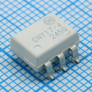 CNY174SR2M, Оптопара одноканальная транзисторный выход постоянного тока c выводом базы 6-Pin PDIP для поверхностного монтажа белый лента на катушке