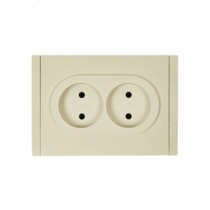 FORTE&PIANO Розетка 2-местная без заземления с защитными шторками безвинтовое крепление 10А FP425 ваниль IEK FP-R23-10-1-K10