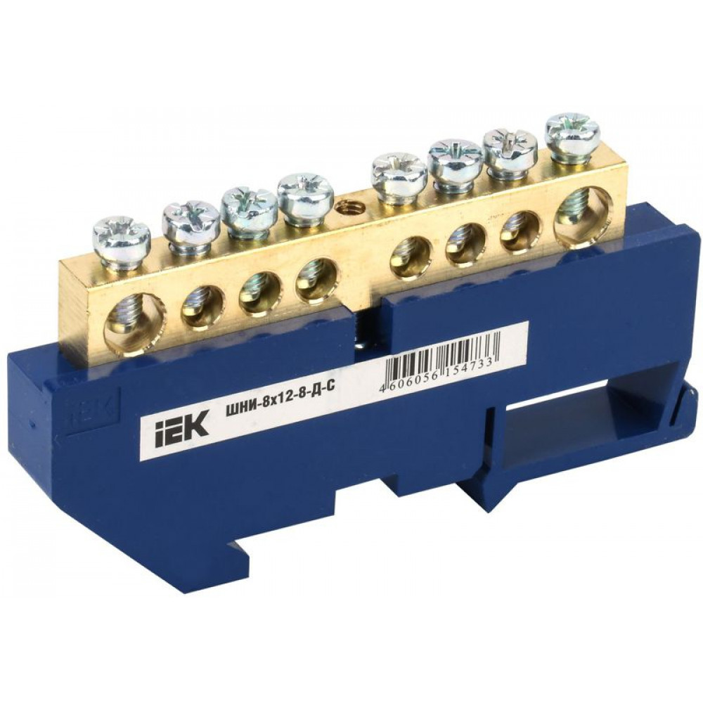 Изображение товара Шина нулевая на DIN-изоляторе YNN10-812-8D-K07 IEK 8 контактов