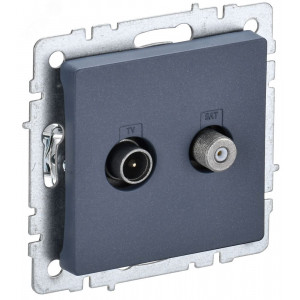 BRITE Розетка двойная TV+SAT РТВ/РСп12-БрМ маренго BR-AF20-O-K35