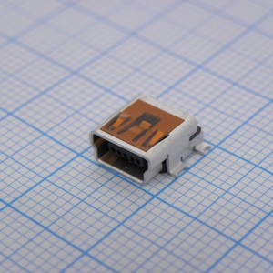548190572, Разъем Mini USB тип B, USB 2.0 OTG, розетка, 5 вывод(-ов), Поверхностный Монтаж, Прямой Угол