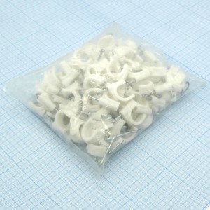 Скоба 16 мм(100 шт), для связки проводов к стене