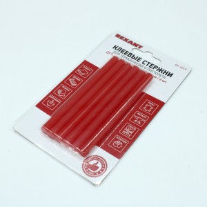Стержни клеевые 7мм,100мм, 6шт/уп, красн, блистер