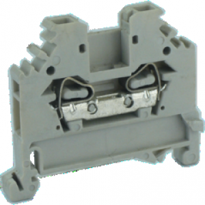 Проходная клемма UJ3-2.5/2L, Проходная клемма, тип фиксации провода: пружинный, номинальное сечение: 2,5 мм кв., 24A, 660V, ширина: 5 мм, цвет: серый, тип монтажа: DIN35