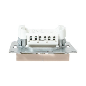 Механизм выключателя, двухклавишный, проходной, кремовый Эпика EKF UP1-SWI-21