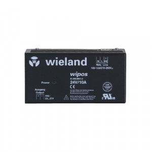 Источник питания WIPOS 24VDC/10A 1PH H, Источник питания, однофазный, 24 V / 10 A, 240 W; диапазон входных напряжений: 97 – 132 VAC / 195 – 265 VAC; габариты (мм): ширина x высота x глубина: 205 x 105 x 86; вес 1,2 кг; монтаж: на DIN рейку, температура окружающей среды 0°C…+70°C