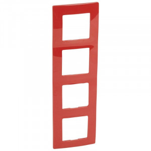 ETIKA Рамка 4 поста красная 672534