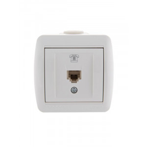Розетка телефонная 1-м ОП Nata RJ11 бел. 710-0200-137