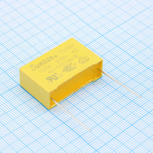 TS08H0A9105KAB0I0R, Пленочный помехоподавляющий конденсатор X2, 1uF ±10%, 310VAC, радиальные выводы с шагом 27.5mm, (31.5 x 10.8 x 19.5mm)