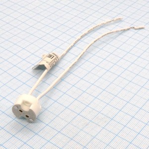 Патрон для св/д. ламп GU4/GU5.3, 250В, 2А, керамический, провод (2*0,75;14см.)