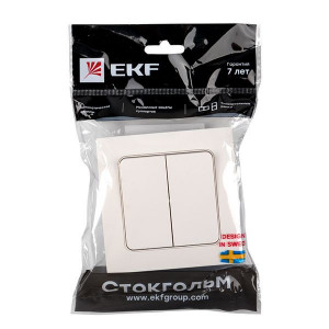 Выключатель 2-кл. Стокгольм 10А бел. PROxima EXV10-023-10