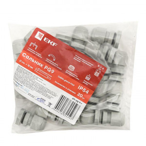 Сальник PG9 IP54 d отв. 16мм/d провод. 4-8мм PROxima plc-pg-9-r