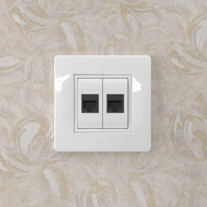 Розетка компьютерная 1-м СП 1мод. Brava RJ45 кат.5E разъем Hyperline бел. 76654B