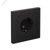 Розетка 1-м СП AtlasDesign 16А IP20 с заземл. защ. шторки в сборе карбон SE ATN001044