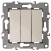 12-1107-02 Выключатель тройной, 10АХ-250В, IP20, 2, слоновая кость (10/100/3200) Б0014670