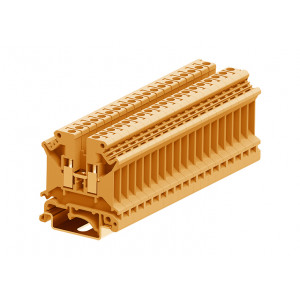 Проходная клемма 305904, Проходная клемма, тип фиксации провода: винтовой, номинальное сечение: 4 мм кв., 32A, 800V, ширина: 6,1 мм, цвет: оранжевый, тип монтажа: DIN35