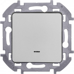Выключатель 1-кл. Inspiria 10А IP20 250В 10AX с подсветкой/индикацией механизм алюм. Leg 673612
