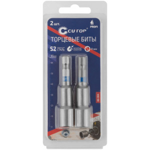 Набор бит с торцевыми магнитными головками 8 мм, 2 шт, Profi, 65 мм 83-554