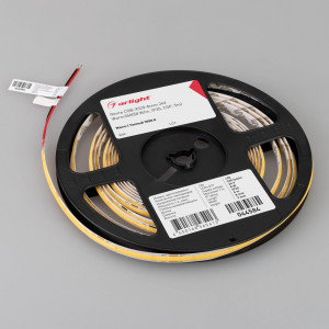 Лента COB-X320-8mm 24V Warm3500(8 W/m, IP20, CSP, 5m) 044584, Лента COB сплошной засветки без видимых светодиодов. Светодиоды CSP 320 шт/м. Цвет свечения ТЕПЛЫЙ 3500K, высокий индекс цветопередачи CRI>90, световой поток 640 лм/м, угол 175°. Мощность 8 Вт/м, питание 24 В. Размеры 5000х8х2 мм. Мин.отрезок 50 мм. Скотч
