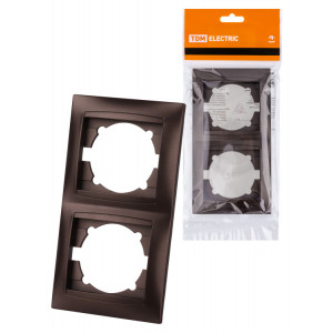 Рамка 2-х постовая вертикальная шоколад "Лама" SQ1815-0533