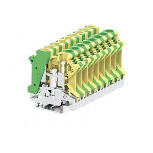 Заземляющая клемма 306993, Заземляющая клемма, тип фиксации провода: винтовой, номинальное сечение: 6 мм кв., ширина: 8,1 мм, цвет: желто-зеленый, тип монтажа: DIN35