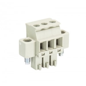 Розетка Wiecon 8813 B / 3 VR F OB, Розеточный разъем, прямой, на кабель, шаг: 3.81 мм, 3 полюса, фиксация провода винтовая, исполнение: без маркировки, с монтажными фланцами, 250V, 8А, цвет: серый